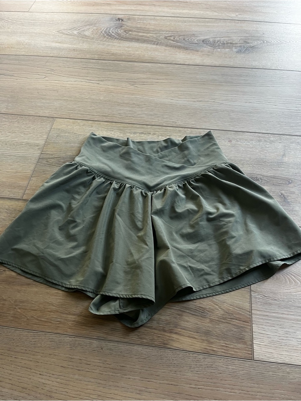 Aerie Offline Flowy Olive Athletic Shorts